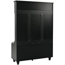 5-in-1 Entryway Bench with Shutter-shaped doors, Coat Rack, Cushion and 4 Sturdy Hooks, 47.2" Wide Hall Tree with Storage Bench for Hallway, Entryway, Living Room