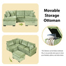 Convertible Sofa Bed Sectional Sofa Sleeper L-Shaped Sofa With A Storage Ottoman, Two Pillows, Two Power Sockets And Two USB Ports For Living Room by Unique Piece Furniture