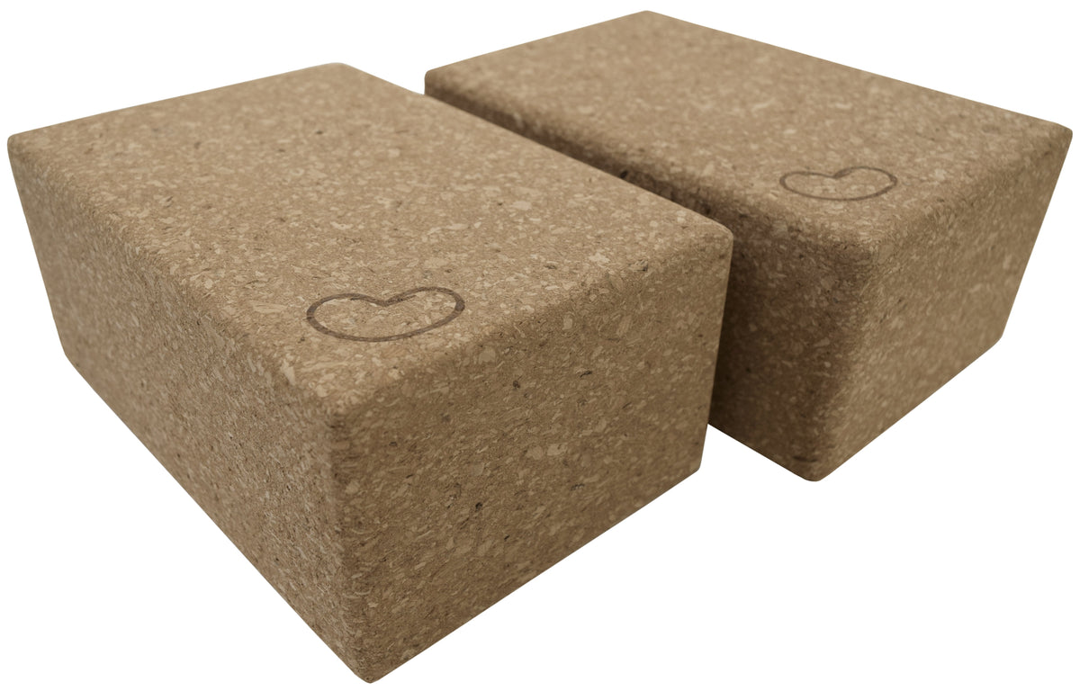 Cork Yoga Block or set - Earth Friendly sturdy cork wood, beveled edges easy grip