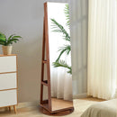 360° Rotating Mirrored Jewelry Cabinet Armoire 3 Color LED Modes Lockable by LJGDeals