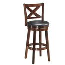 Swivel X-back Upholstered Counter Height Bar Stool with PVC Cushioned Seat by LJGDeals