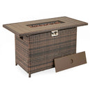 44.5 Inch Propane Fire Pit Table Rattan Gas 2-in-1 with Stainless Steel Burner by LJGDeals