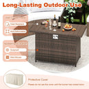 44.5 Inch Propane Fire Pit Table Rattan Gas 2-in-1 with Stainless Steel Burner by LJGDeals