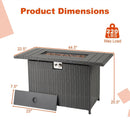 44.5 Inch Propane Fire Pit Table Rattan Gas 2-in-1 with Stainless Steel Burner by LJGDeals