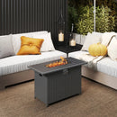 44.5 Inch Propane Fire Pit Table Rattan Gas 2-in-1 with Stainless Steel Burner by LJGDeals