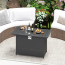 44.5 Inch Propane Fire Pit Table Rattan Gas 2-in-1 with Stainless Steel Burner by LJGDeals