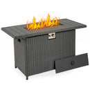 44.5 Inch Propane Fire Pit Table Rattan Gas 2-in-1 with Stainless Steel Burner by LJGDeals