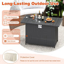 44.5 Inch Propane Fire Pit Table Rattan Gas 2-in-1 with Stainless Steel Burner by LJGDeals