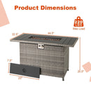 44.5 Inch Propane Fire Pit Table Rattan Gas 2-in-1 with Stainless Steel Burner by LJGDeals