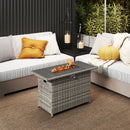 44.5 Inch Propane Fire Pit Table Rattan Gas 2-in-1 with Stainless Steel Burner by LJGDeals