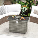 44.5 Inch Propane Fire Pit Table Rattan Gas 2-in-1 with Stainless Steel Burner by LJGDeals