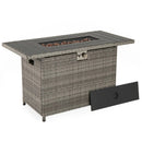 44.5 Inch Propane Fire Pit Table Rattan Gas 2-in-1 with Stainless Steel Burner by LJGDeals