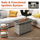 44.5 Inch Propane Fire Pit Table Rattan Gas 2-in-1 with Stainless Steel Burner by LJGDeals