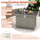 44.5 Inch Propane Fire Pit Table Rattan Gas 2-in-1 with Stainless Steel Burner by LJGDeals