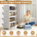 44 Gal 4-Pack Stackable Plastic Storage Bins with Lid for Bedroom Living Room-White by LJGDeals