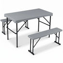 44" Folding Picnic Table Set with 2 Benches HDPE by LJGDeals