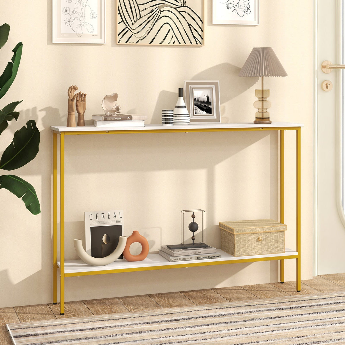 44 Inch Console Table with Shelf with Dual Anti-Tipping Kits, photo 11 of 16