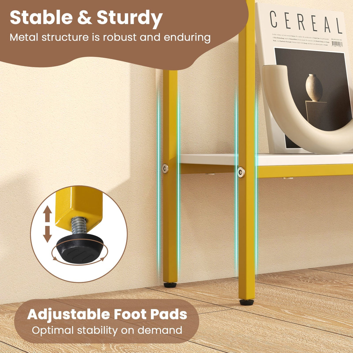 44 Inch Console Table with Shelf with Dual Anti-Tipping Kits, photo 15 of 16