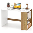 44 Inch Wooden Computer Desk with Bookshelf for Small Space by LJGDeals