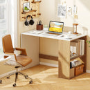 44 Inch Wooden Computer Desk with Bookshelf for Small Space by LJGDeals