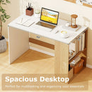 44 Inch Wooden Computer Desk with Bookshelf for Small Space by LJGDeals
