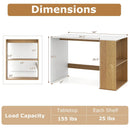 44 Inch Wooden Computer Desk with Bookshelf for Small Space by LJGDeals
