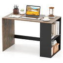 44 Inch Wooden Computer Desk with Bookshelf for Small Space by LJGDeals