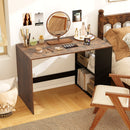 44 Inch Wooden Computer Desk with Bookshelf for Small Space