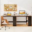 44 Inch Wooden Computer Desk with Bookshelf for Small Space by LJGDeals