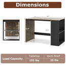 44 Inch Wooden Computer Desk with Bookshelf for Small Space by LJGDeals