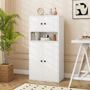 44 Inches Tall Bookshelf with Doors and Adjustable Shelf by LJGDeals