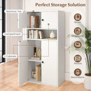 44 Inches Tall Bookshelf with Doors and Adjustable Shelf by LJGDeals