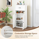 44 Inches Tall Bookshelf with Doors and Adjustable Shelf by LJGDeals