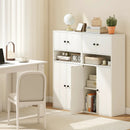 44 Inches Tall Bookshelf with Doors and Adjustable Shelf by LJGDeals