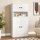 44 Inches Tall Bookshelf with Doors and Adjustable Shelf by LJGDeals