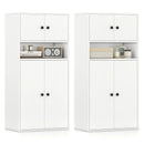 44 Inches Tall Bookshelf with Doors and Adjustable Shelf by LJGDeals