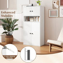44 Inches Tall Bookshelf with Doors and Adjustable Shelf by LJGDeals