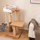 44 Inches Modern Cat Tree for Indoor Cats with Plush Padded Perch and Dangling Ball-Coffee by LJGDeals