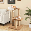 44 Inches Modern Cat Tree for Indoor Cats with Plush Padded Perch and Dangling Ball-Coffee by LJGDeals