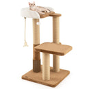 44 Inches Modern Cat Tree for Indoor Cats with Plush Padded Perch and Dangling Ball-Coffee by LJGDeals