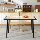 Sintered Stone Dining Table 44" Rectangular Kitchen Table with Metal Frame Indoor Modern Breakfast Table for Living Room Dining Room-Golden by LJGDeals