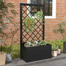 44 Inch Metal Raised Garden Bed with Trellis-Black by LJGDeals
