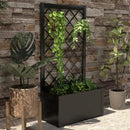 44 Inch Metal Raised Garden Bed with Trellis-Black by LJGDeals