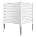 44 x 45 Inch Vinyl Picket Fence Panels with Metal Ground Stakes-White by LJGDeals