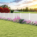 44 x 45 Inch Vinyl Picket Fence Panels with Metal Ground Stakes-White by LJGDeals