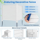 44 x 45 Inch Vinyl Picket Fence Panels with Metal Ground Stakes-White by LJGDeals