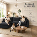 108.5" Modular Sectional L Shape Sofa with Movable Ottoman