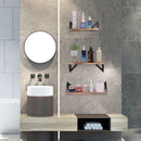 Floating Shelves, Long Wall Shelves (Set of 3), Wall Mounted Shelves With Brackets For Bedroom - Natural Wood