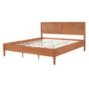 King Size Wood Platform Bed Frame with Classic Panel Headboard by HouseOfZazla