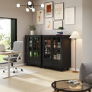 Minimalist Buffet Cabinet With Double Glass Doors And Drawer by HouseOfZazla